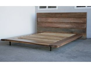 Reclaimed White Oak Plank Queen Bed