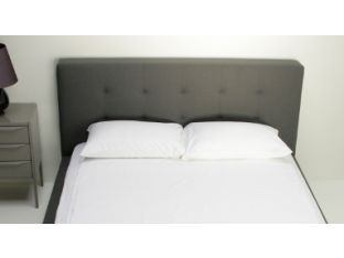 Tufted Charcoal Gray Linen Queen Bed