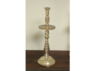 Large Silver-Plated Wood Candlestick