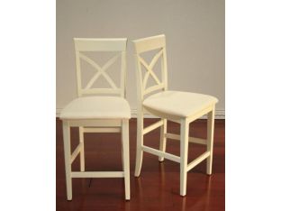 X Back Counter Stool in Shore White