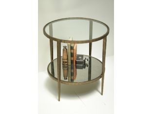 French Deco Style Antiqued Bronze End Table