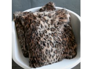 Faux Leopard Fur Pillow 18SQ