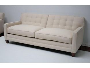 Modern Cream Sofa with Tufted Back