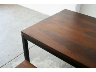 Modern Steel Dining Table with Wood Top