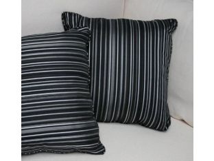 Black and Silver Pin-Stripe Pillow