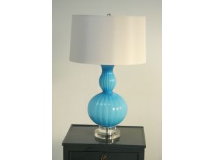 Aqua Cased Glass Lamp