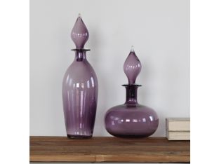 Set of 2 Grape Glass Jars