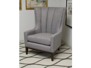 Channeled Wingback Chair in  Pewter