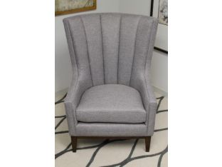 Channeled Wingback Chair in  Pewter