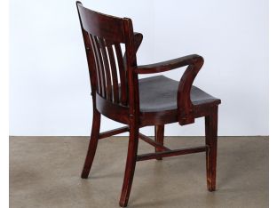Dark Wood Slatback Armchair