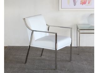 Valentine Arm Chair in White Leather