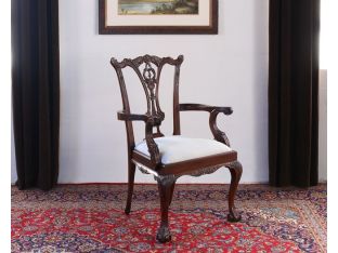 Claw and Ball Foot Mahogany Dining Room Arm Chair