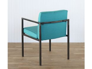 Turquoise Blue Fabric Arm Chair