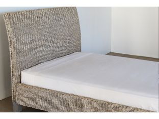 Woven Grass Queen Bed in Gray Wash