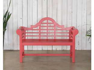 Red Lutyens Style Garden Bench