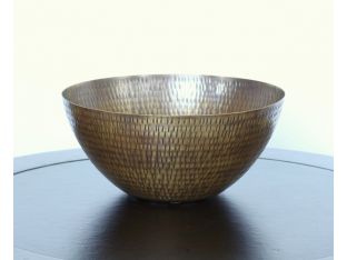Antique Brass Rice Hammered Bowl