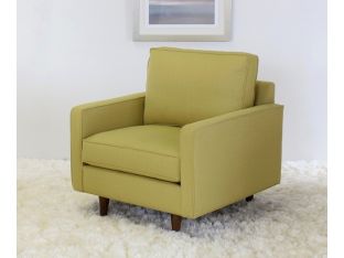 Modern Fern Club Chair with Tapered Walnut Legs