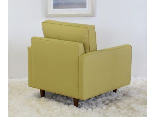 Modern Fern Club Chair with Tapered Walnut Legs