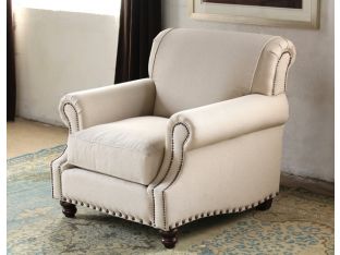 Natural Linen Club Chair