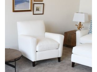 Modern White Denim Club Chair