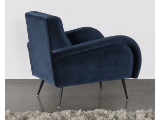 Midnight Blue Occasional Chair with Black Steel Legs 