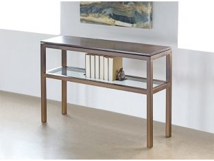 Mitchell Gold Parsons Console in Vintage Brass with Sienna Finish