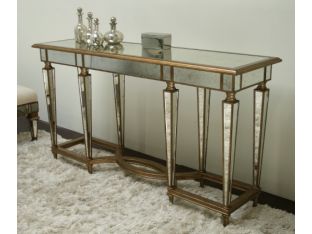 Antique Gold and Mirror Console