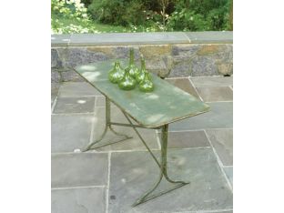 Antiqued Green Metal Console