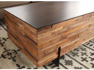 Recycled Wood Block Rectangular Coffee Table