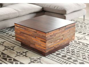 Recycled Wood Block Square Coffee Table