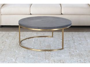 Art Deco Coffee Table with Lightweight Concrete Surface