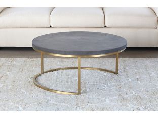 Art Deco Coffee Table with Lightweight Concrete Surface