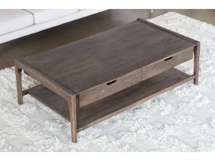 Mango Wood Coffee Table with Four Drawers
