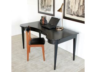 Desk With Bowed Front In Black Hand-Rubbed Mahogany