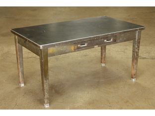 Black Metal Table With 1 Drawer