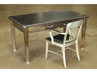 Black Metal Table With 1 Drawer