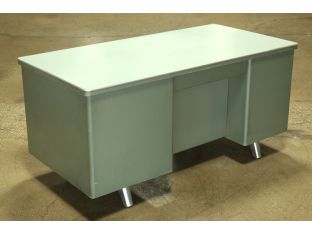Green Metal Desk With Green Top