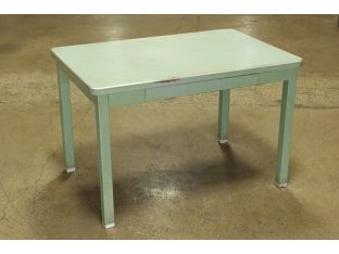 Light Green 4' Metal Table With Green Top