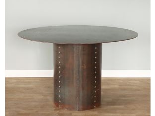 Round Industrial Steel Dining Table