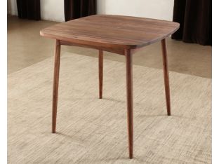 Simple Walnut Square Dining Table with Turned Legs