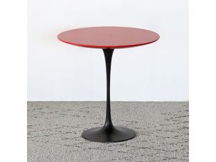 Chelsea Textiles Saarinen Style Tulip End Table in Red
