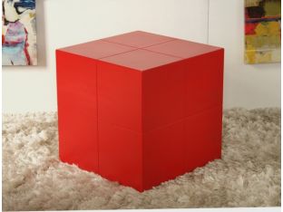 Red Lacquer Cross Groove Cube