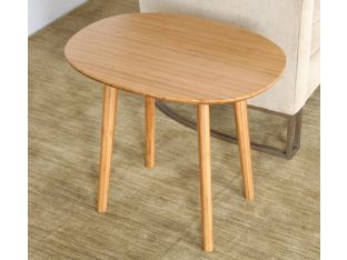 Modern Bamboo Oval End Table