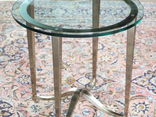 Miramont Round Chairside Table with Glass Top