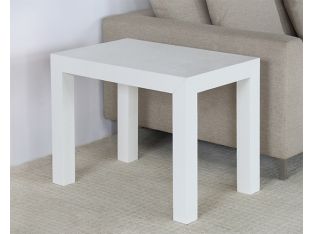 White Parsons End Table