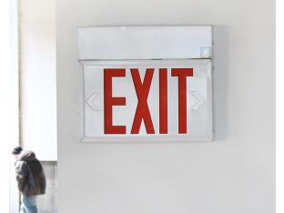 Steel White Powder Finish Exit Sign