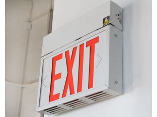 Steel White Powder Finish Exit Sign