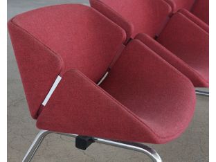 Set of Vintage Red Ganged Seating