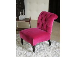 Petite Orchid Tufted Scroll-Back Lounge Chair