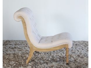 Off-WhiteTufted Slipper Chair